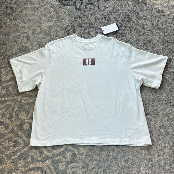 Nike Sabrina Boxy Basketball Tee White Mauve XL - Picture 3 of 10